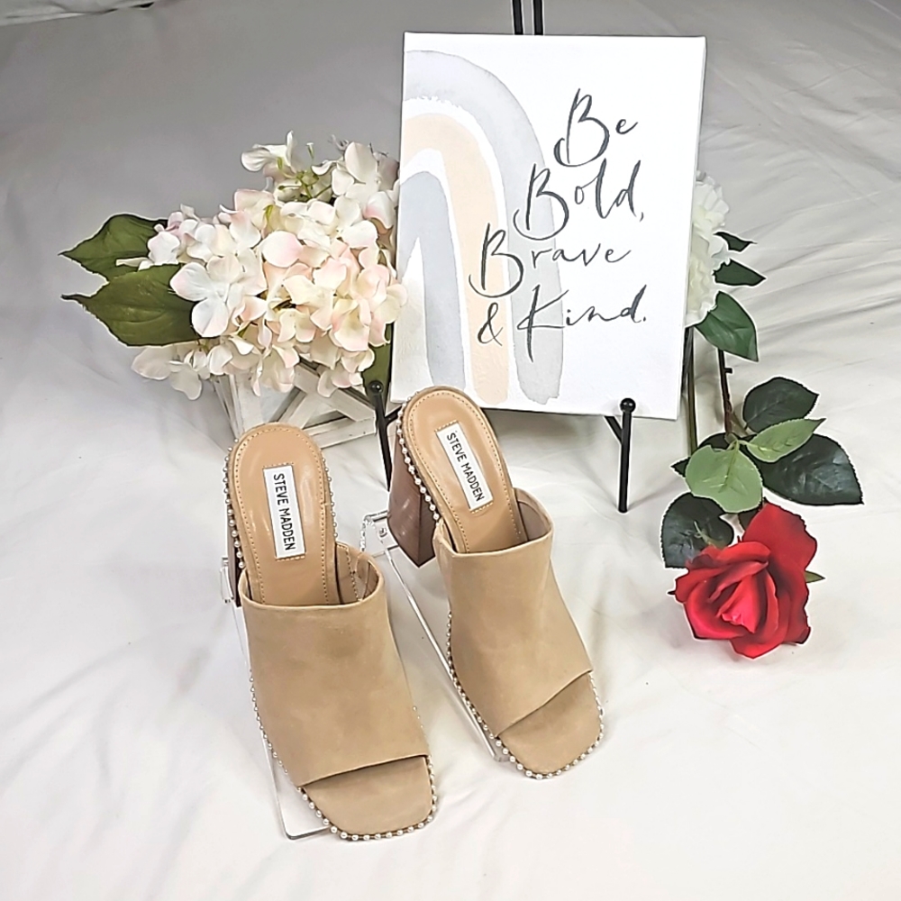 Steve Madden Slip On Block Heels Elegant Wear Career Office Wear - Picture 4 of 15
